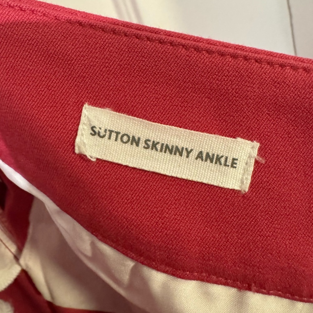 LOFT Sutton Skinny Ankle Pants Women’s 12 Pink Stretch - Picture 3 of 4